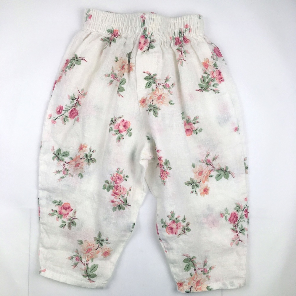 Vintage Linen 12 Month Floral Pants